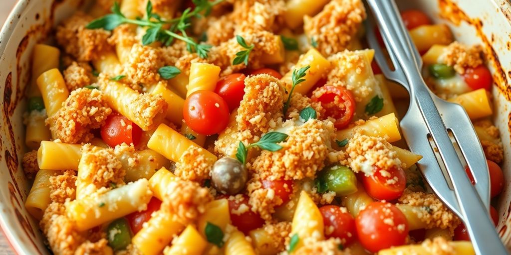 Genialer Nudelauflauf aus Resten!